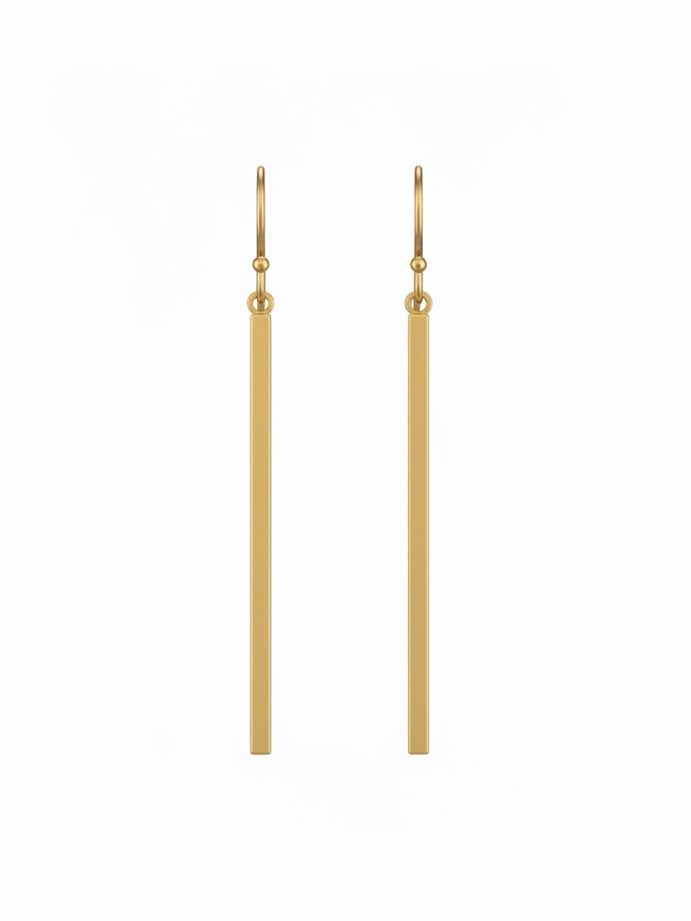 Gold Bar Drop Earrings - Sleek Minimalist Design